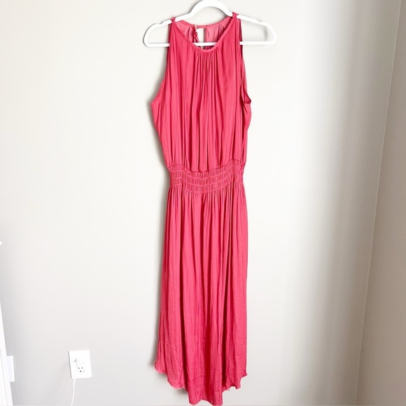 Shebird Maxi Bra Dress The Emma Satin Dress Smocked Coral she bird Large 12 - Picture 2 of 7